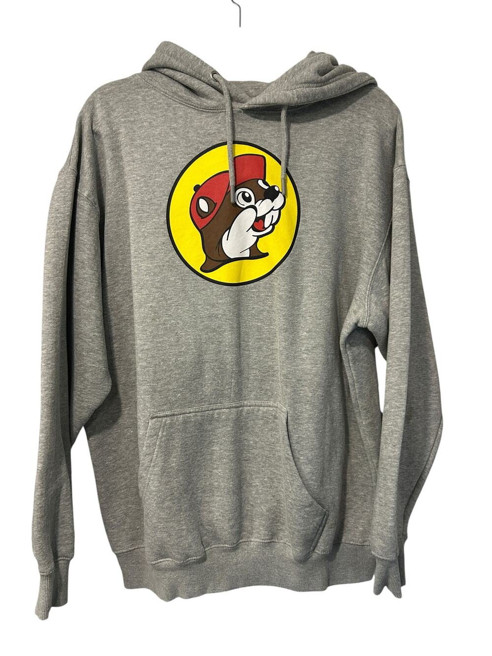 Buc-ee's Beaver Logo Hoodie Unisex Gray Graphic Pullover Sweatshirt Texas XL